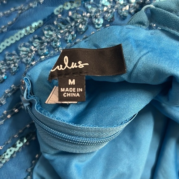 Enchanted Nights Blue Sequin Mermaid Maxi Dress - Picture 8 of 8